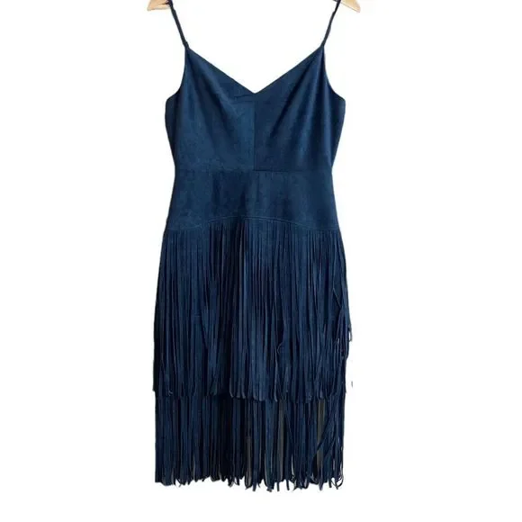 BCBGMaxAzria Navy Fringe Dress - Picture 2 of 8